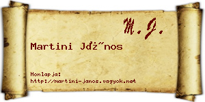 Martini János névjegykártya